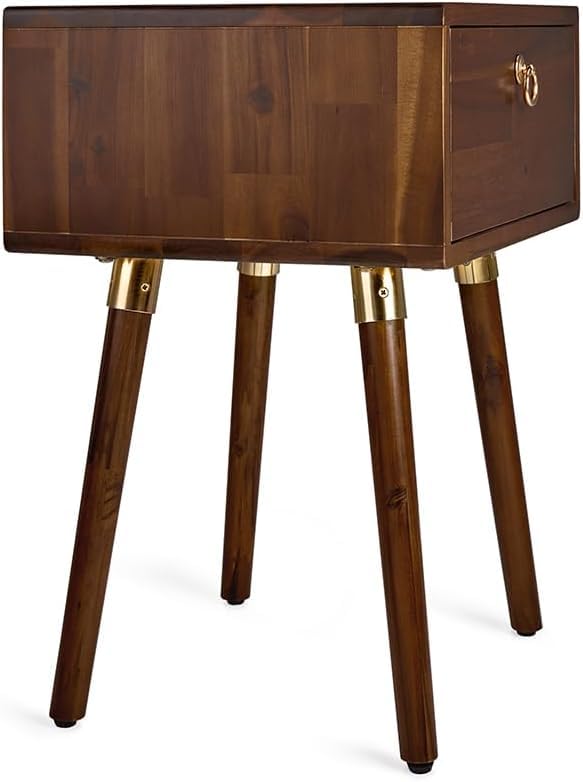 Caden 1-drawer nightstand designed with dark chocolate finish and bedside storage as a bedside table