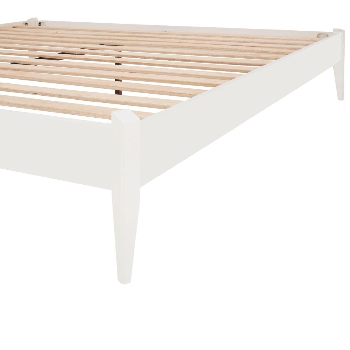 Alden nightstand with white finish and bedside storage for lamps and books