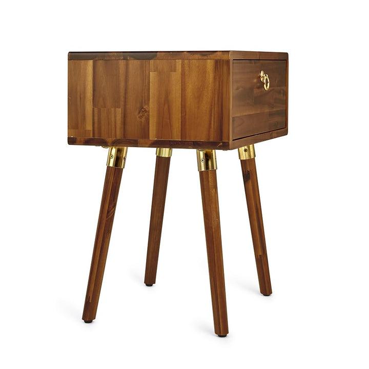 Caden 1-drawer nightstand designed with caramel finish and bedside storage for bedroom storage