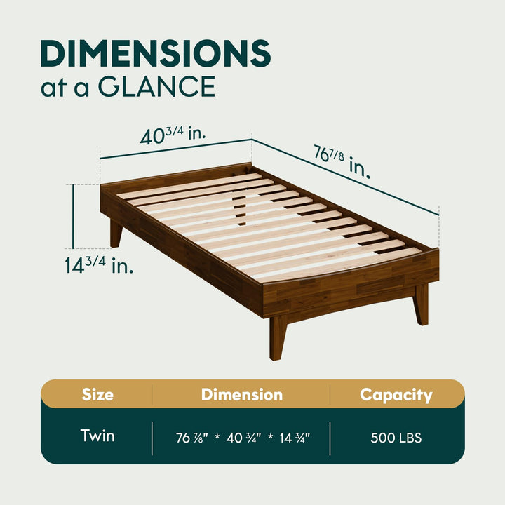 Catherine full platform bed frame, featuring dark chocolate finish, for mattress placement