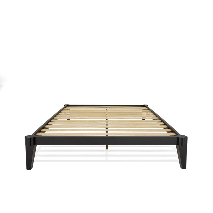 Chalipa queen platform bed frame designed with headboard- design and black finish for bedroom styling