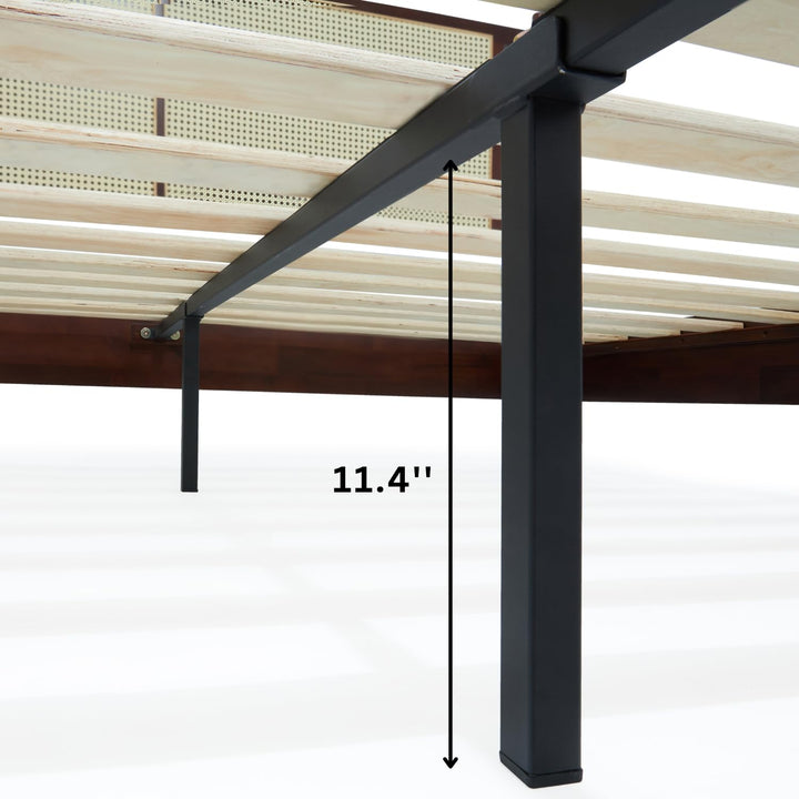 Oliver king platform bed frame with walnut finish; for coordinated bed furniture