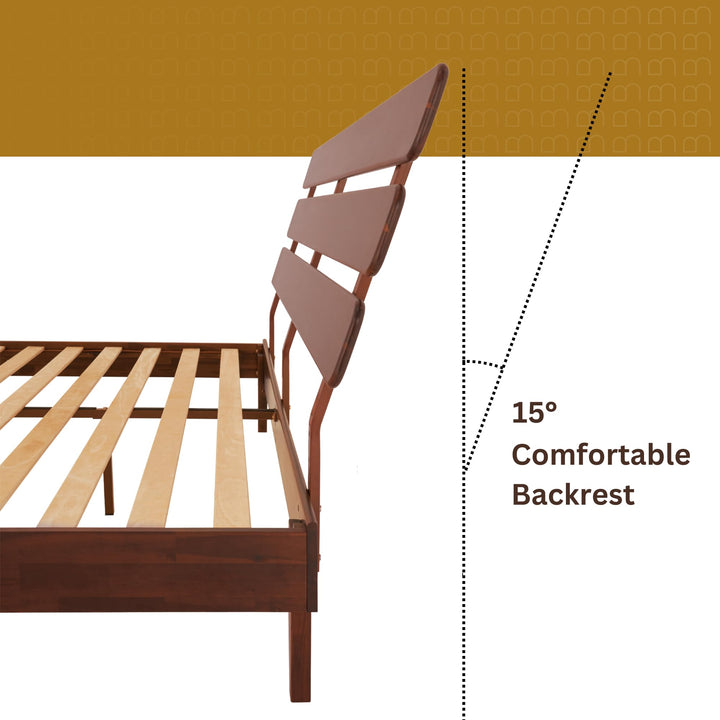 Caden king platform bed frame with headboard and walnut finish for everyday bedroom use