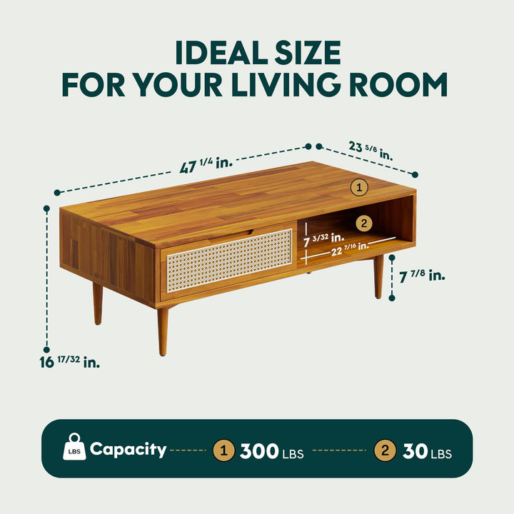 Oliver coffee table, featuring caramel finish and living room table, for a seating area