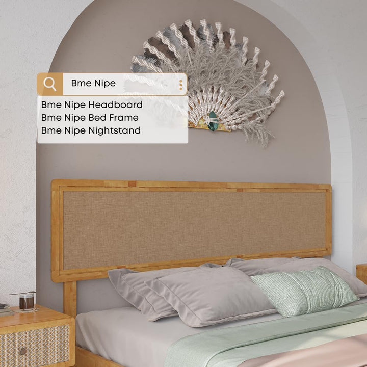 Nipe king bed headboard for platform bed pairing