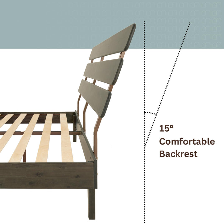 Caden king platform bed frame with headboard and mocha finish for everyday bedroom use