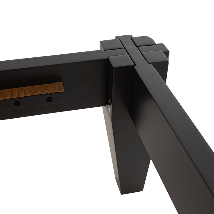 Chalipa king platform bed frame designed with headboard- design and black finish for bedroom styling
