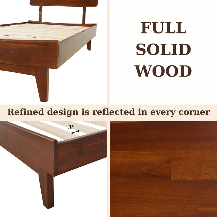 Caden twin platform bed frame designed with headboard and dark chocolate finish for bedroom styling