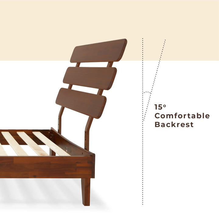 Caden twin platform bed frame with headboard and dark chocolate finish for everyday bedroom use