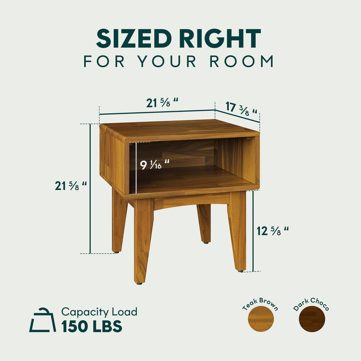 Catherine nightstand, featuring dark chocolate finish and bedside storage, for bedroom organization