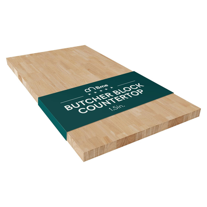Hevea wood countertop with 4 ft x 36 in x 1.5 in for kitchen surfaces