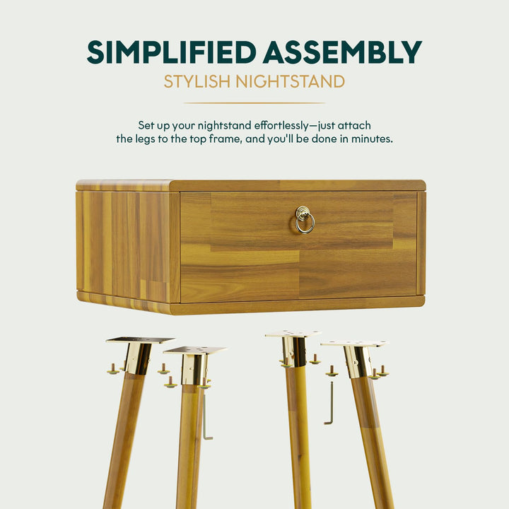Alden nightstand, featuring bedside storage, for small-item storage