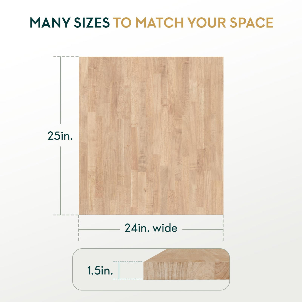 Acacia wood countertop, featuring 24 inch and unfinished, for desk projects