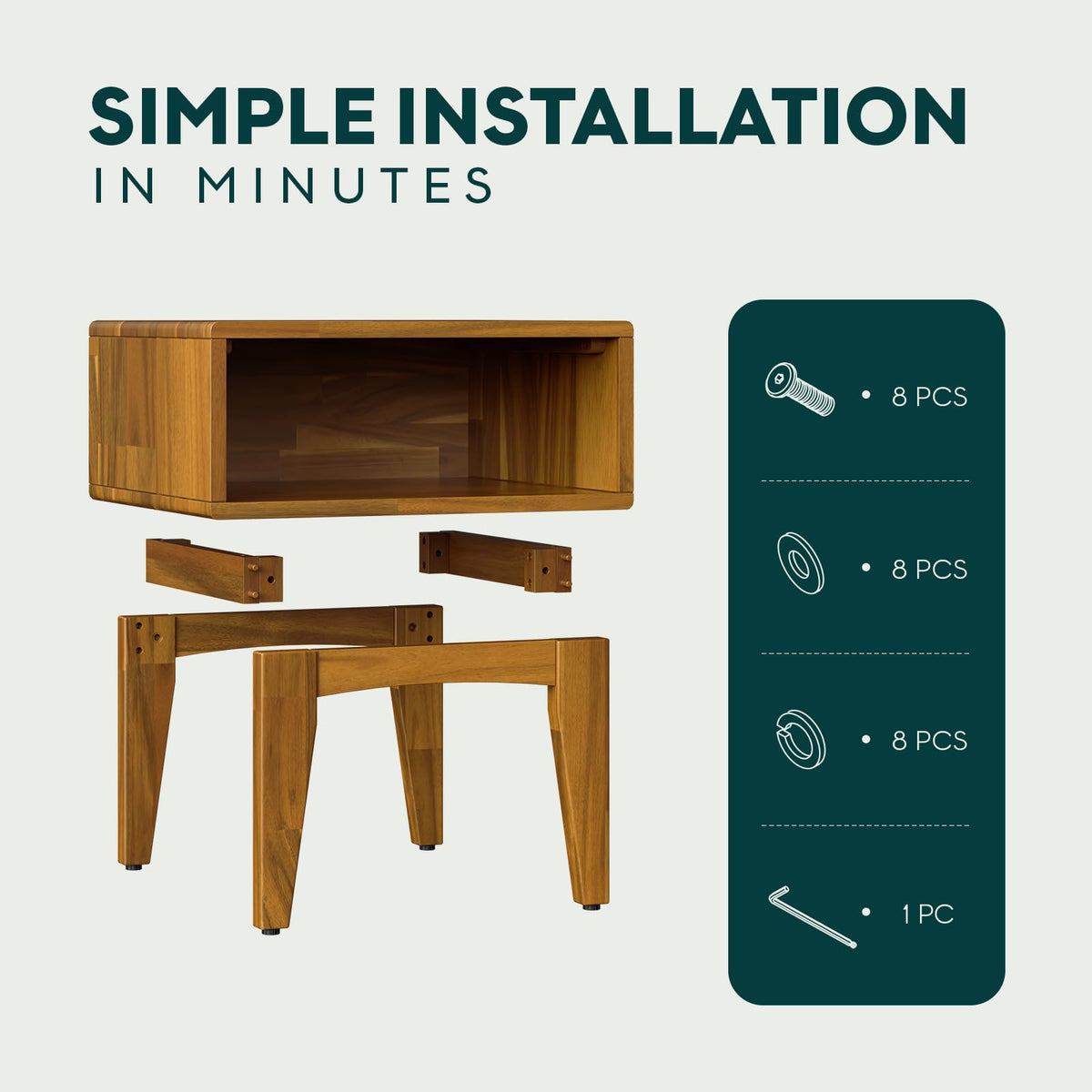 Catherine nightstand designed with dark chocolate finish and bedside storage for bedroom storage