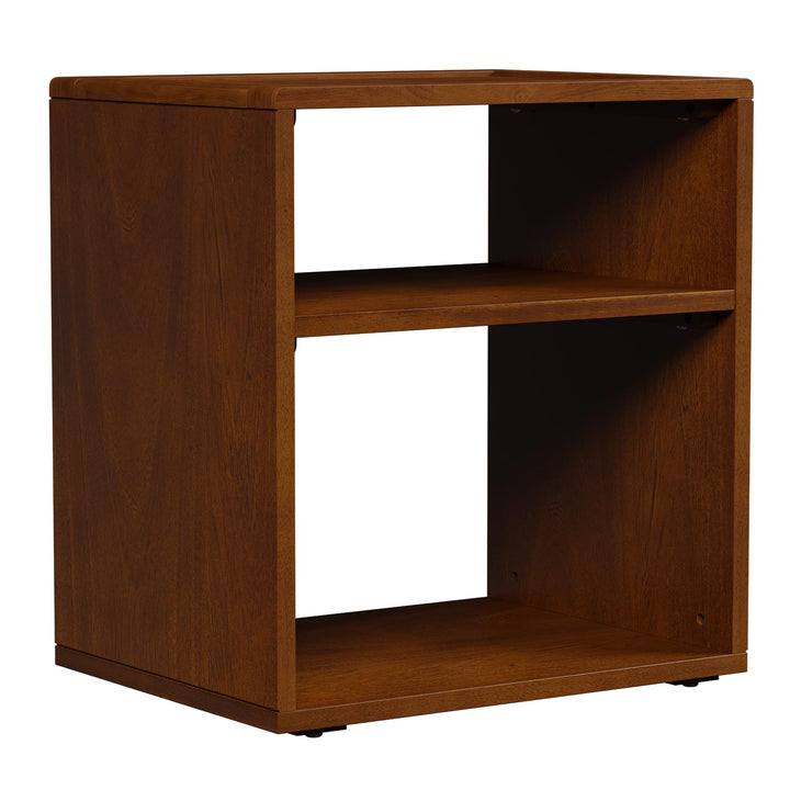 Chalipa open-storage nightstand with walnut finish and bedside storage; for bedside essentials