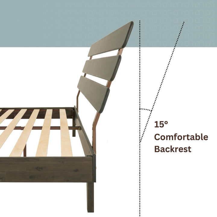 Caden queen platform bed frame with headboard and mocha finish for everyday bedroom use