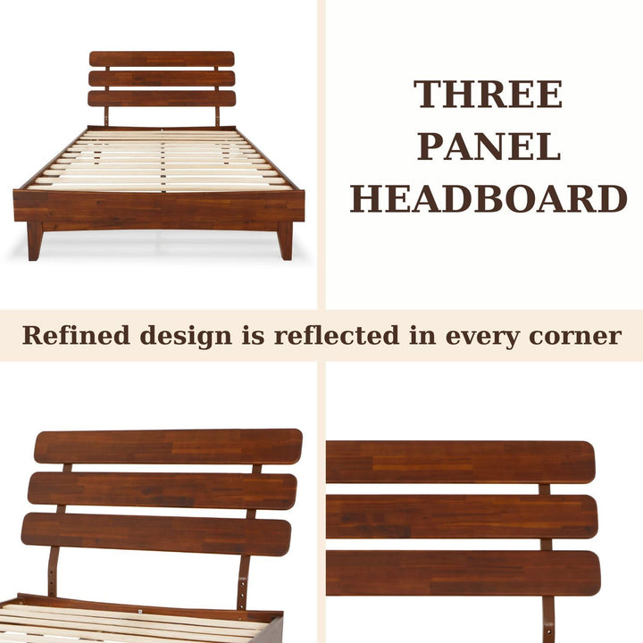Caden full platform bed frame with headboard and dark chocolate finish for a complete bed arrangement