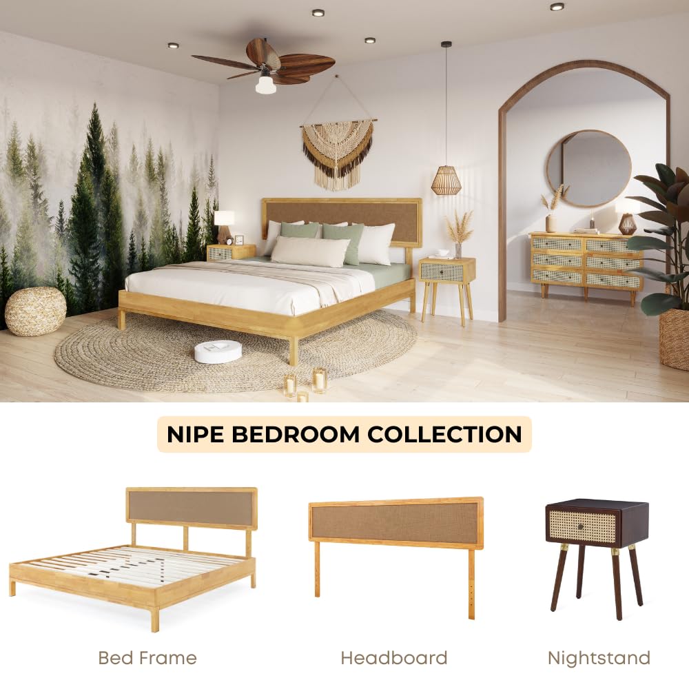 Nipe king bed headboard for sleep-space furnishing