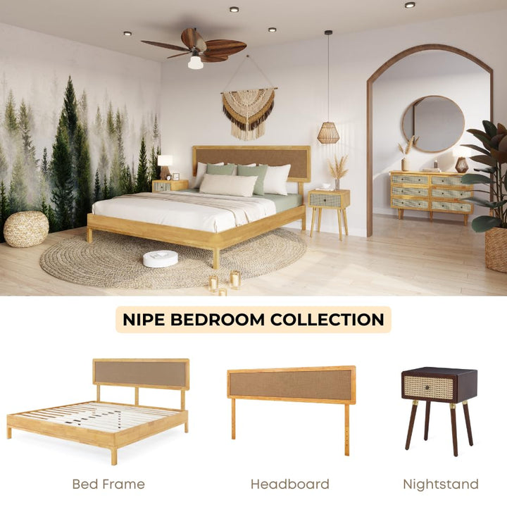 Nipe king bed headboard for sleep-space furnishing
