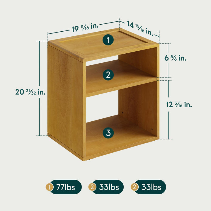 Chalipa open-storage nightstand, featuring natural finish and bedside storage, for bedroom organization
