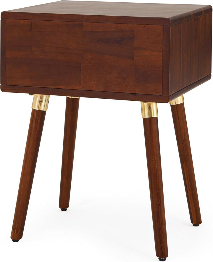 Caden 1-drawer nightstand with walnut finish and bedside storage; for bedroom furnishing