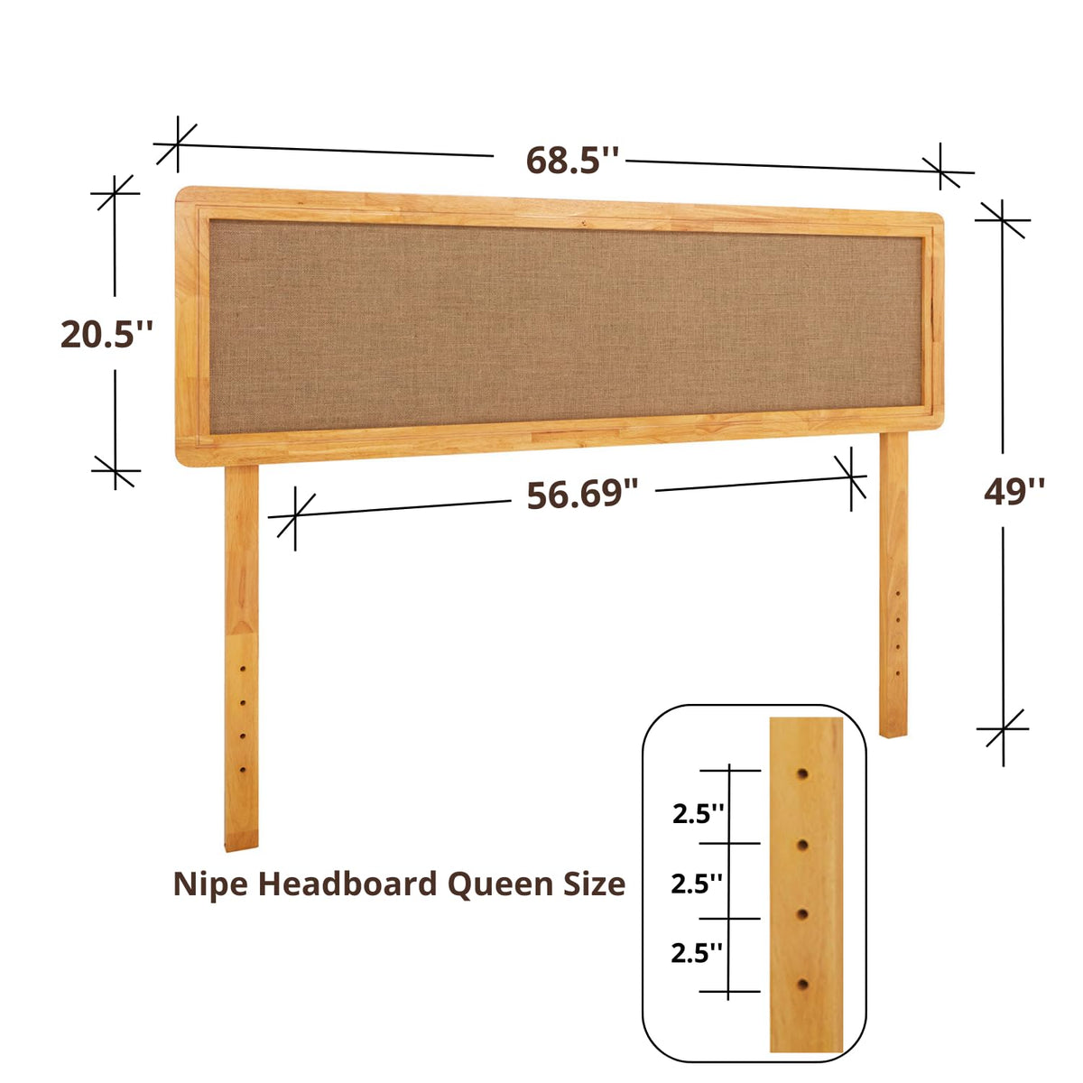 Nipe queen bed headboard for the bed area