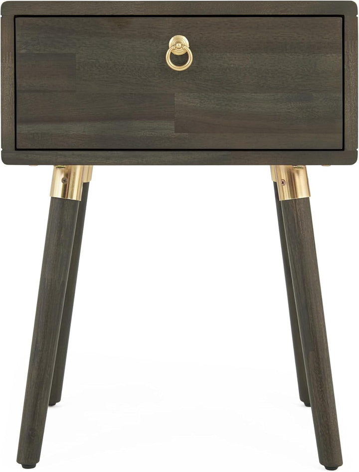 Caden 1-drawer nightstand with mocha finish and bedside storage for a tidy bedside area