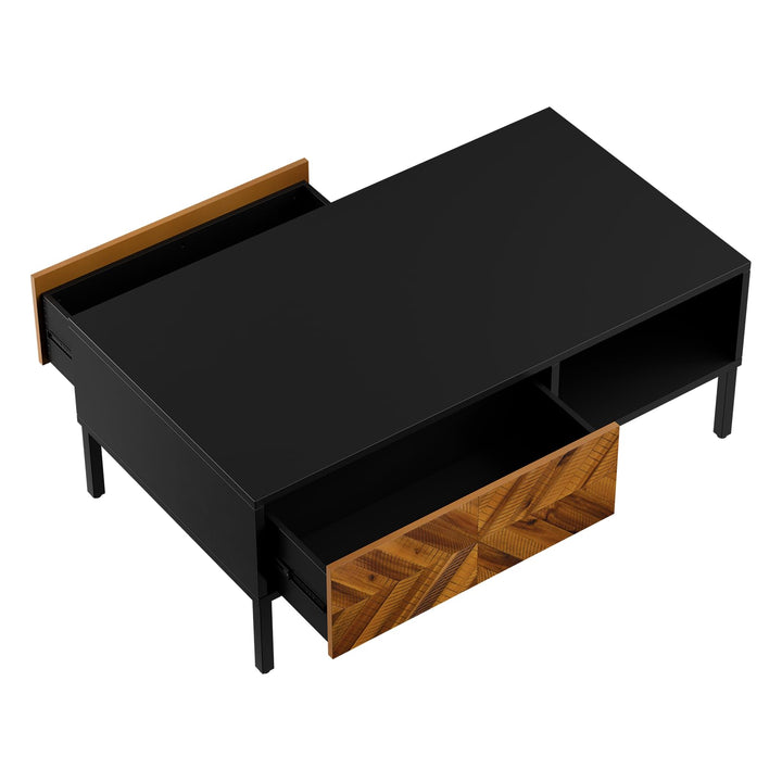 Vivian coffee table, featuring rustic golden brown finish and living room table, for a seating area