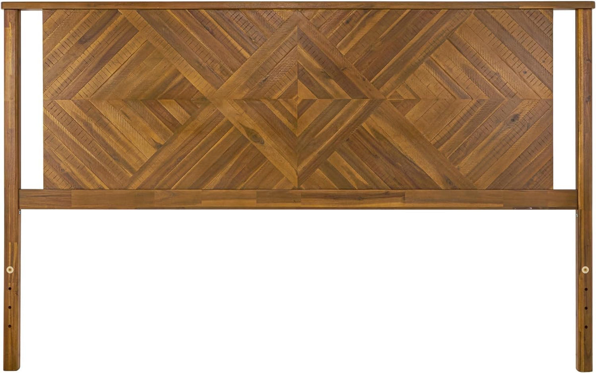 Nipe king bed headboard with walnut finish for a bed frame setup