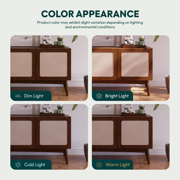 Calista TV stand designed with 1-drawer, 2-door, chestnut finish, and media storage for TV and decor display