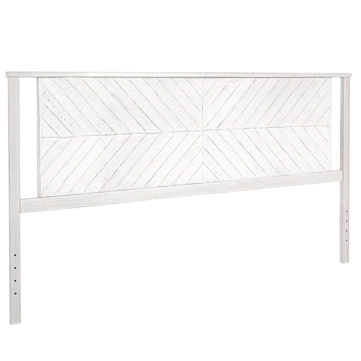 Vivian king bed headboard, featuring rustic white finish, for bedroom styling