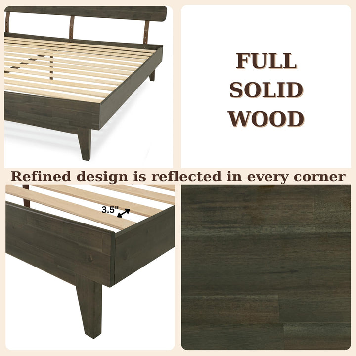 Caden king platform bed frame designed with headboard and mocha finish for bedroom styling
