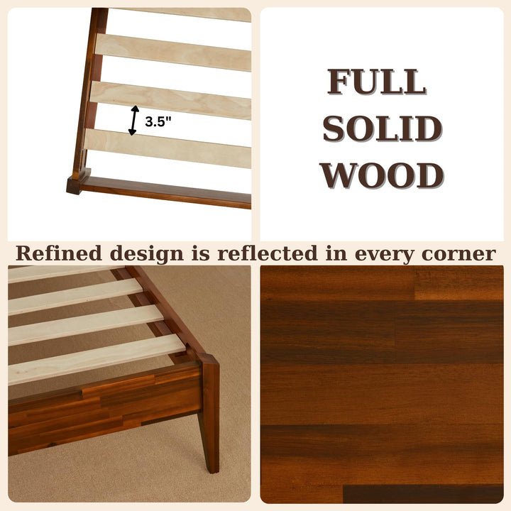 Selina king platform bed frame with dark chocolate finish for everyday bedroom use