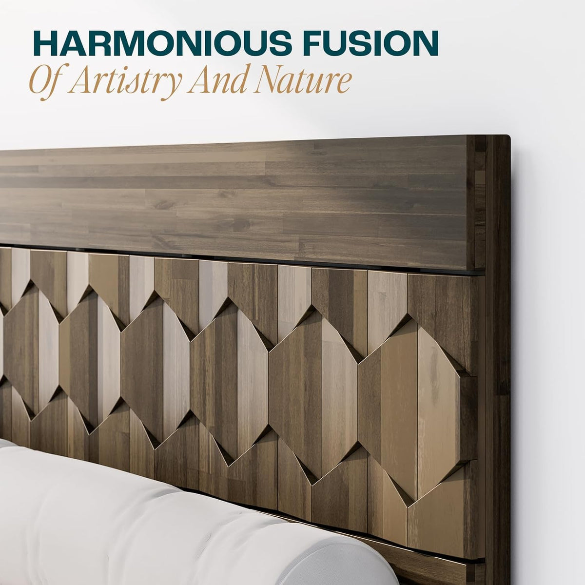 Georgina queen platform bed frame with walnut finish for everyday bedroom use
