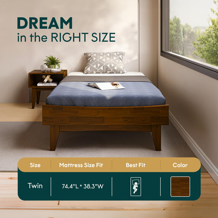 Catherine full platform bed frame, featuring dark chocolate finish, for a platform bed setup