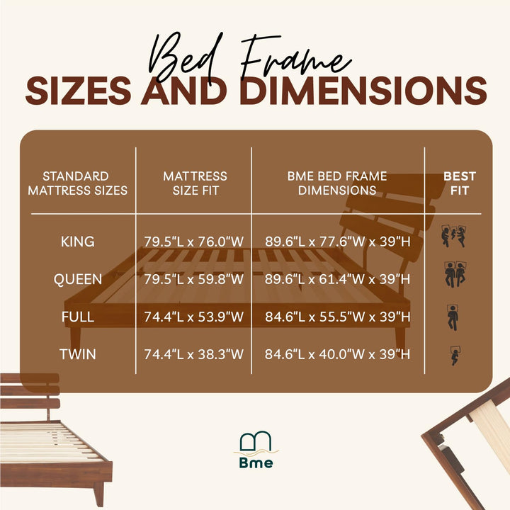 Caden king platform bed frame with headboard and dark chocolate finish; for coordinated bed furniture