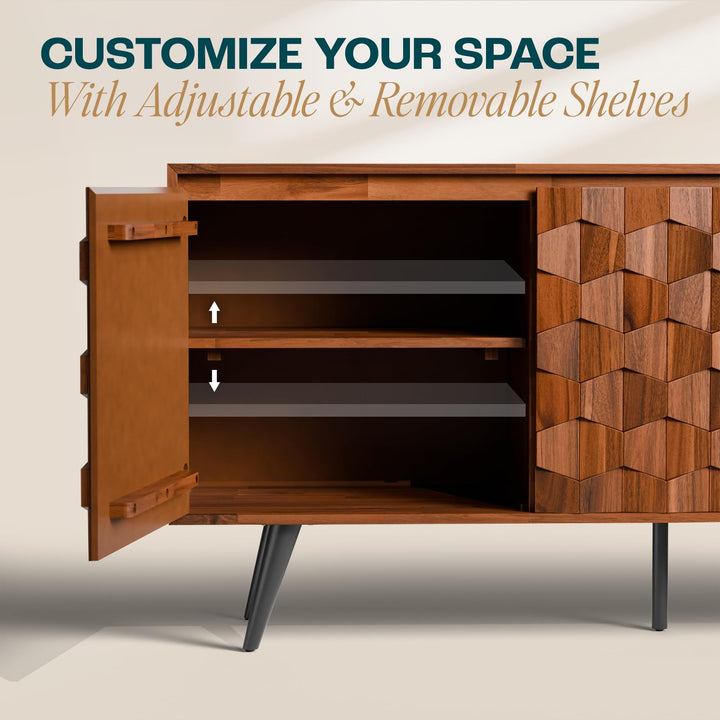 Georgina sideboard cabinet, featuring dark chocolate finish and dining or living room storage, for shared living spaces