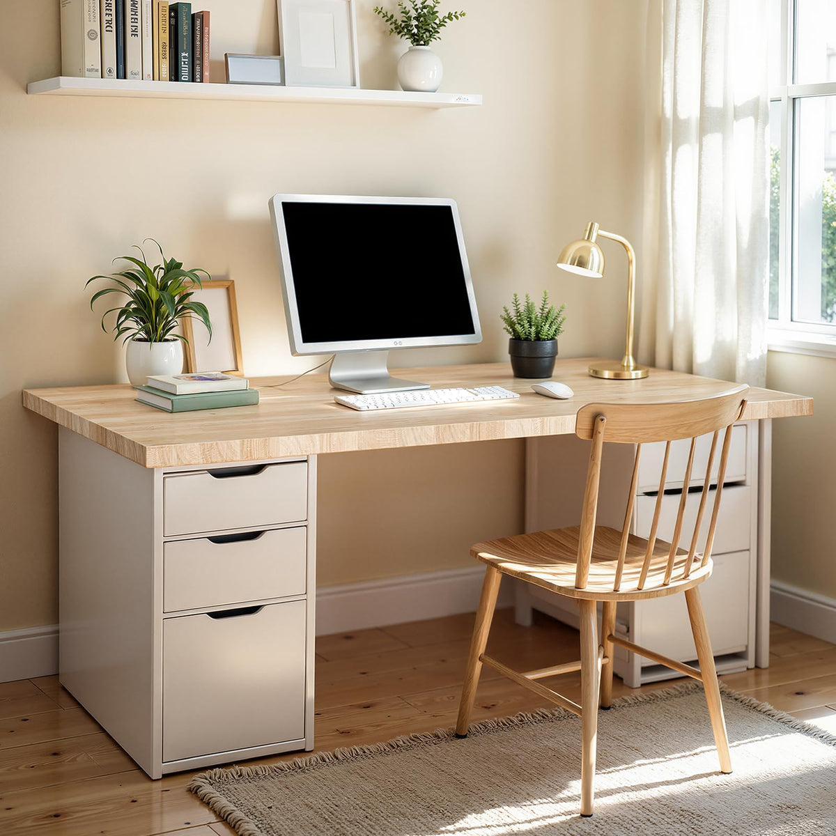Hevea wood countertop designed with 5 ft x 36 in x 1.5 in for countertop projects