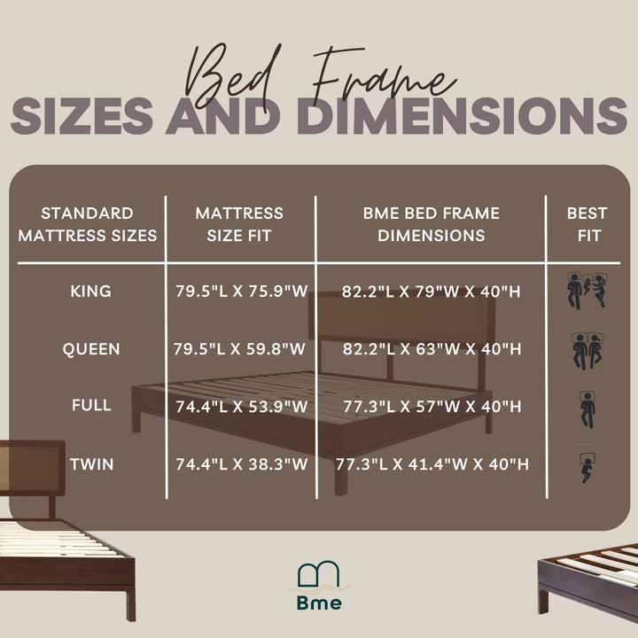 Nipe queen platform bed frame with headboard and walnut finish for everyday bedroom use