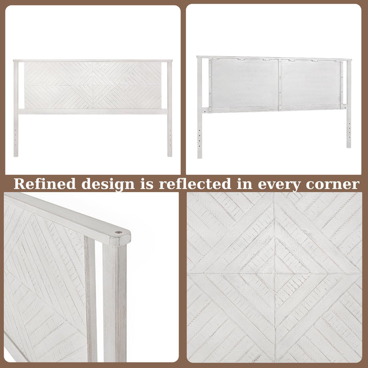 Ethan king bed headboard designed with rustic white finish for a coordinated bedroom