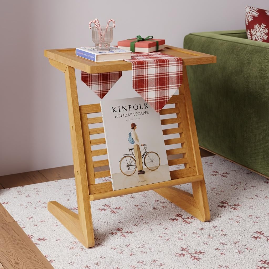 Neil nightstand with teak brown finish and bedside storage for bedside storage