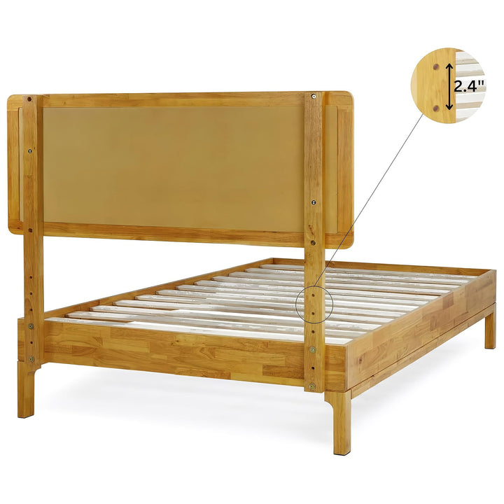 Nipe twin platform bed frame designed with headboard for a coordinated sleep space