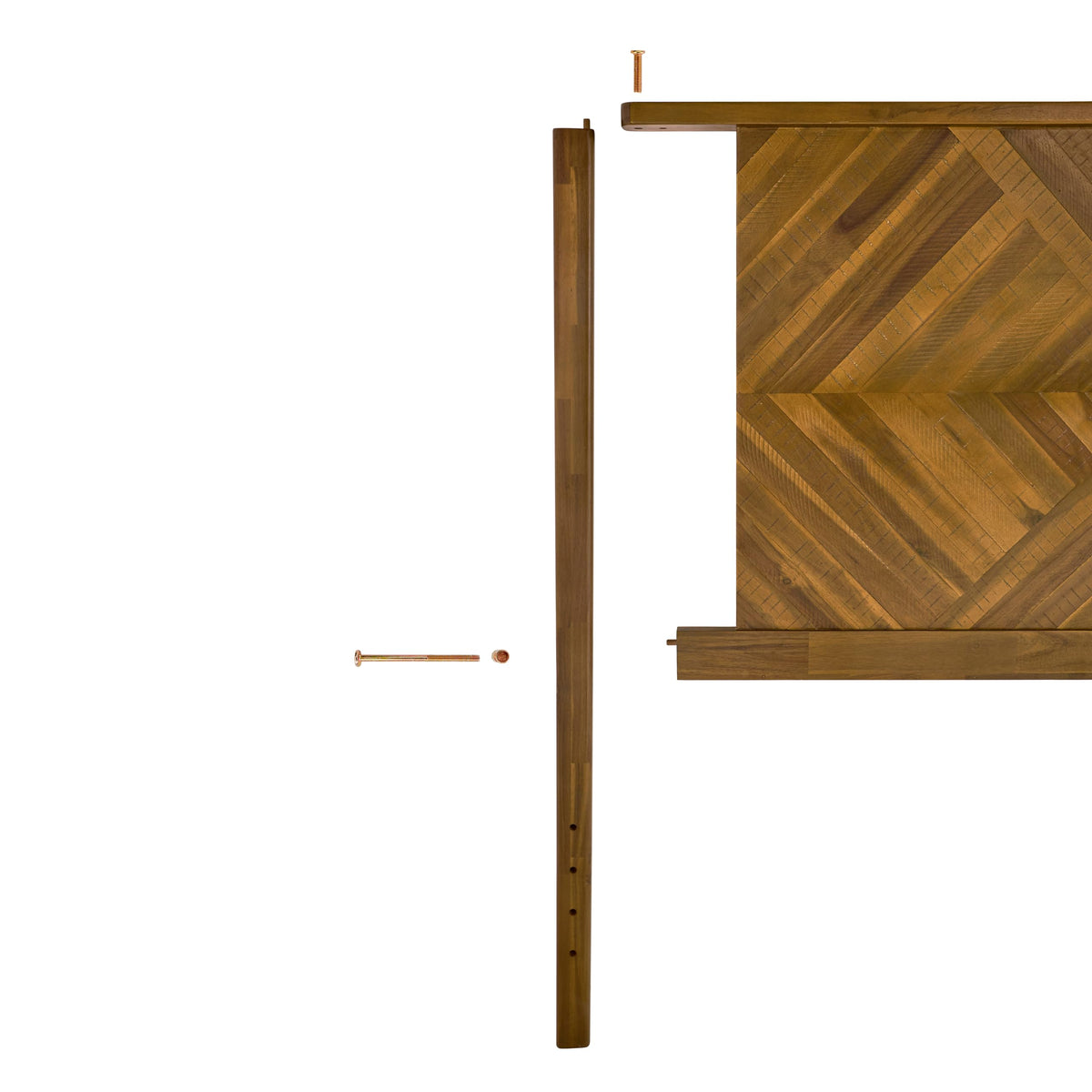 Ethan king bed headboard designed with rustic dark brown finish for bed-frame coordination