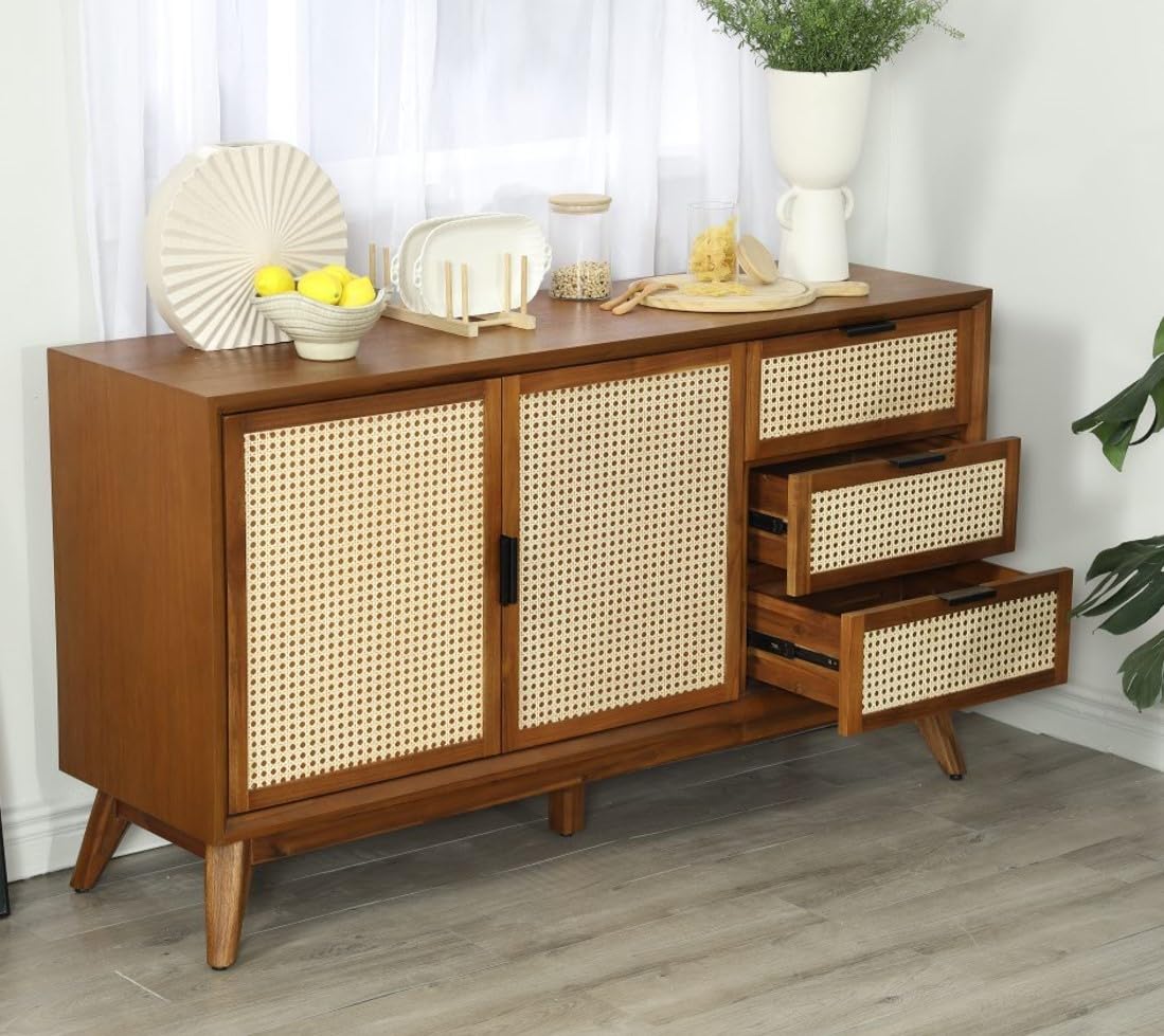 Jasper sideboard cabinet, featuring dark chocolate finish and dining or living room storage, for shared living spaces