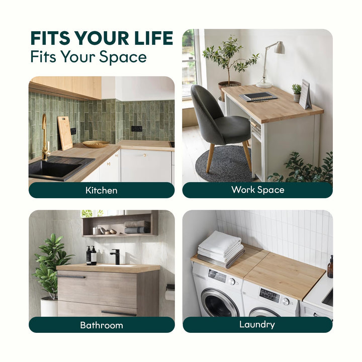 Acacia wood butcher block countertop, featuring 36 in x 25 in x 1.5 in and unfinished, for DIY furniture