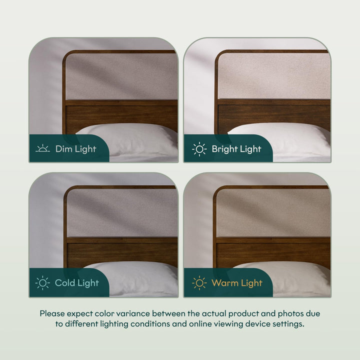 Calista queen platform bed frame with chestnut finish; for sleep-space furnishing