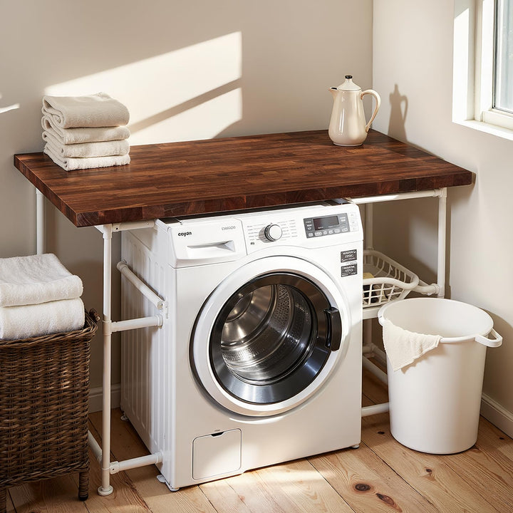 Hevea wood countertop with 4 ft x 36 in x 1.5 in and dark walnut finish for kitchen or office use
