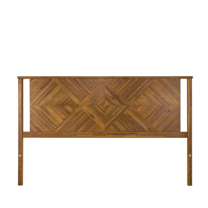 Ethan king bed headboard with rustic dark brown finish for a bed frame setup