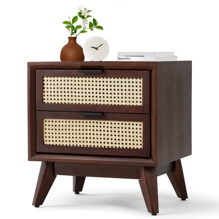 Jasper side table with walnut finish and sofa-side or bedside table; for everyday side-table use