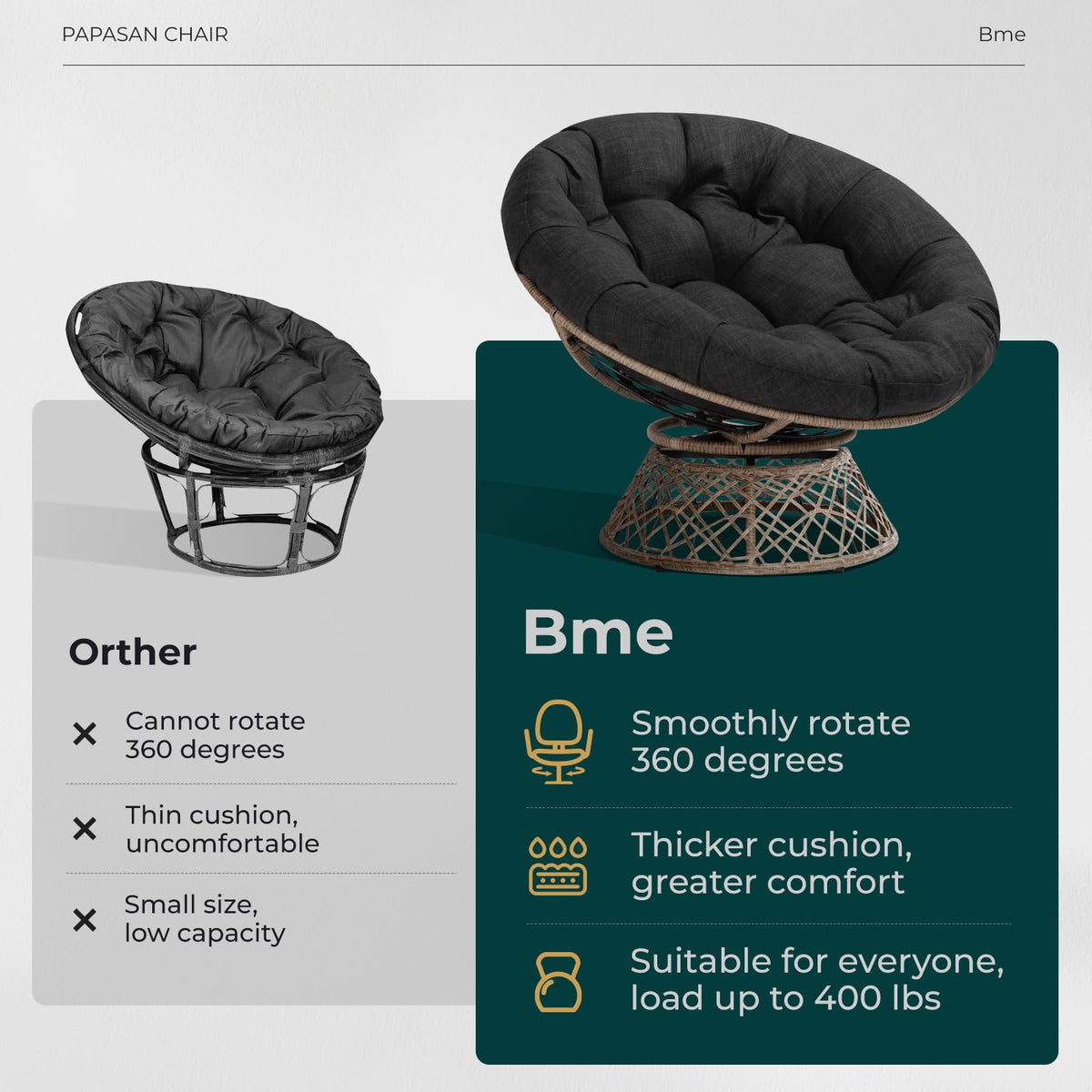 Papasan chair with onyx stone cushion and brown frame for casual indoor seating